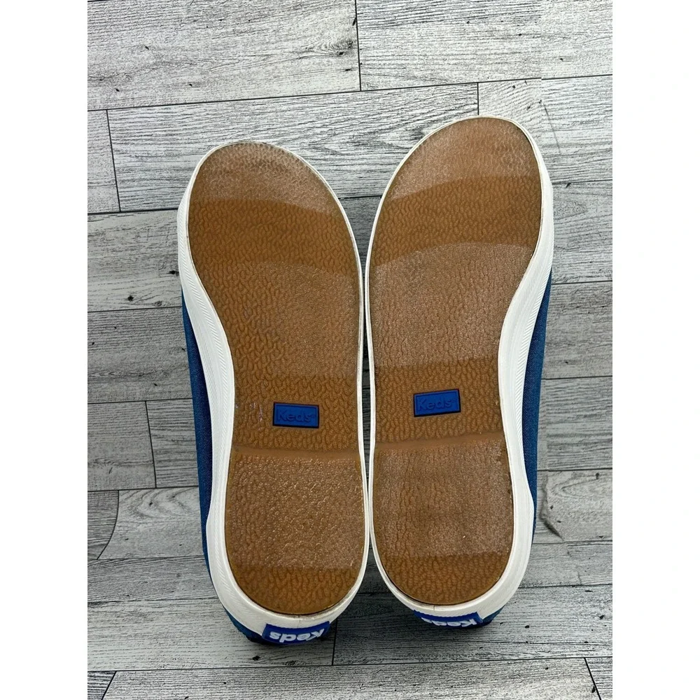 Keds x Draper James Champion Blue Canvas Gingham Sneakers WF62889 Womens 7